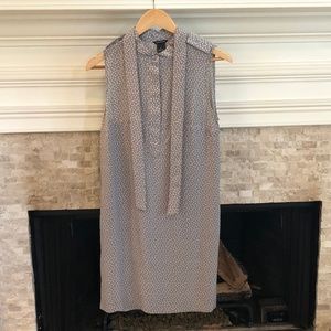 Club Monaco 100% Silk Dress | Gray w/ Floral Print